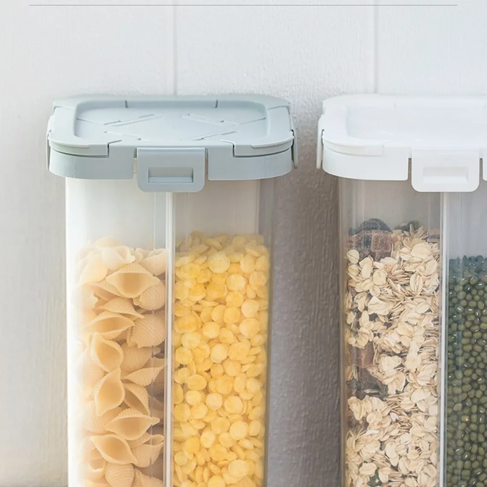 Wonderlife multi-grain storage container with cereal storage compartments  kitchen barrel  grain storage box
