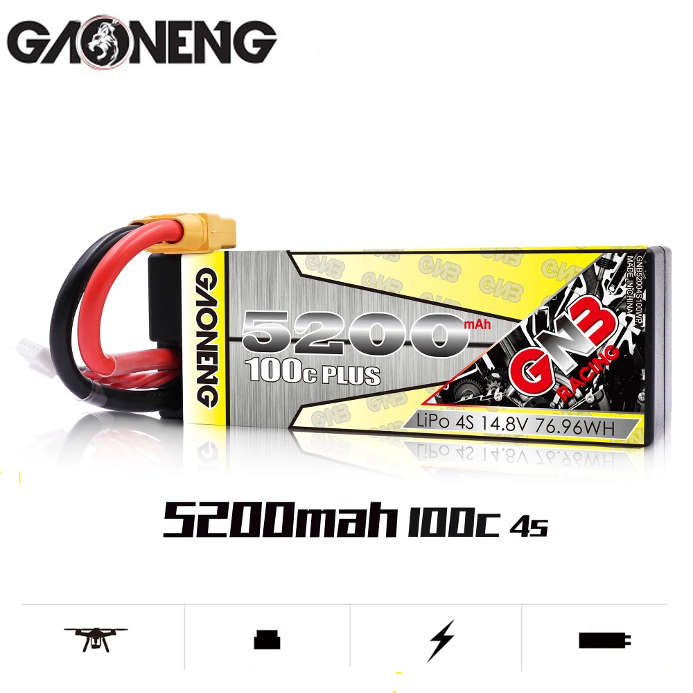 Gaoneng GNB 5200 мА/ч 4S 14 8 V 100C/200C Футляр Чехол LiPo Батарея с XT60/Т-образный разъем для 1:8 1/8 RC