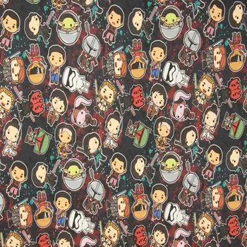 

140cm Width Cartoon Warriors 100% Cotton Fabric for Boy Clothes Bedding Set Hometextile Cushion Cover Backpacks DIY-BL190