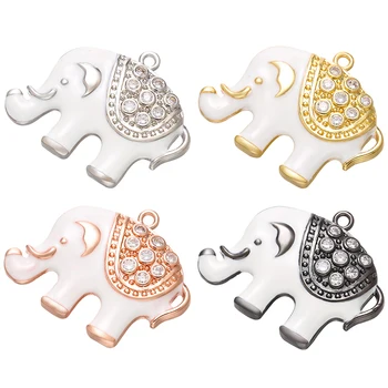 

ZHUKOU 25x32mm animal heavy elephant crystal necklace pendant for women DIY handmade necklace jewelry accessories model: VD673