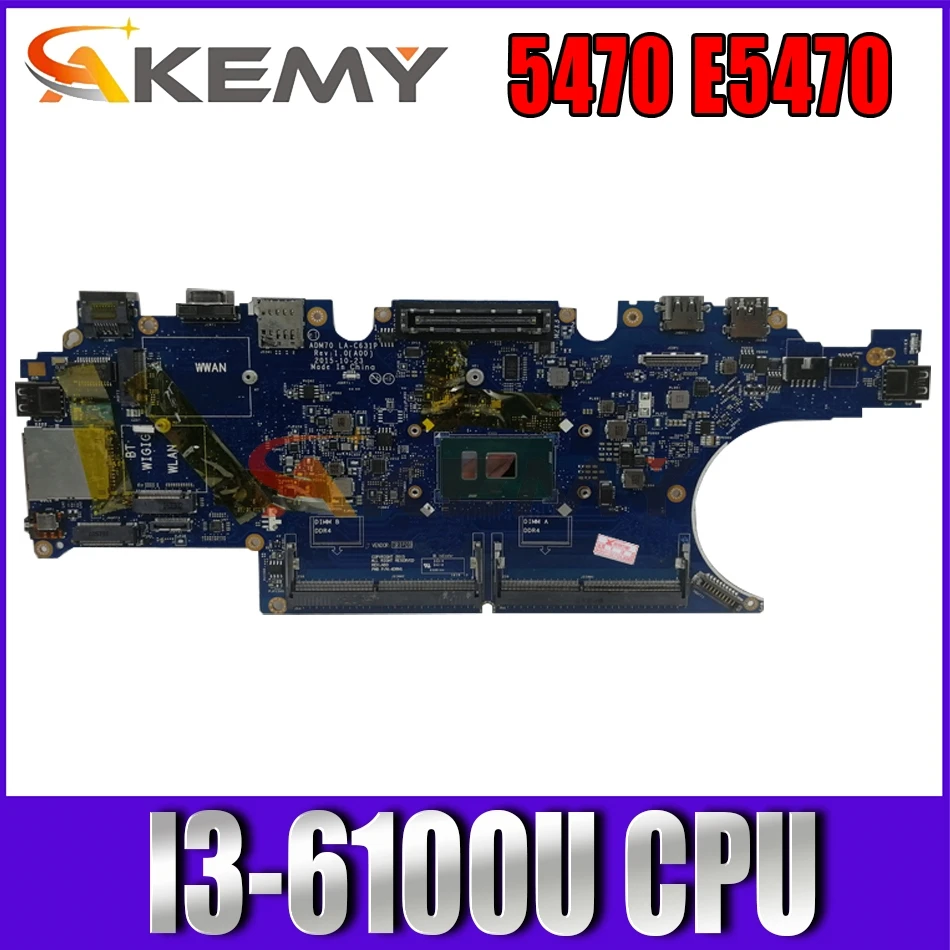 Материнская плата для ноутбука DELL Latitude 5470 E5470 Φ CPU I3-6100U 00VJ1C 0VJ1C протестирована на