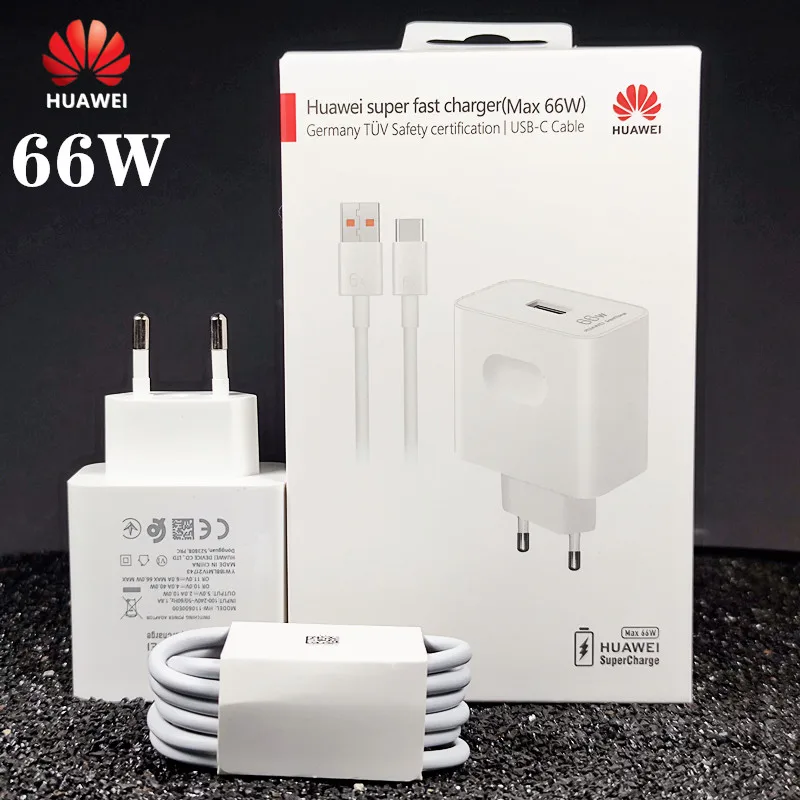 Оригинальное зарядное устройство Huawei 66 Вт 6A SuperCharge USB Type C кабель для Mate 40 Pro mate30 p40