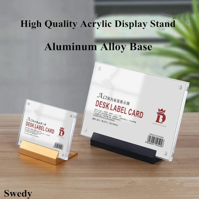 Acrylic Poster Stand with Business Card Holders