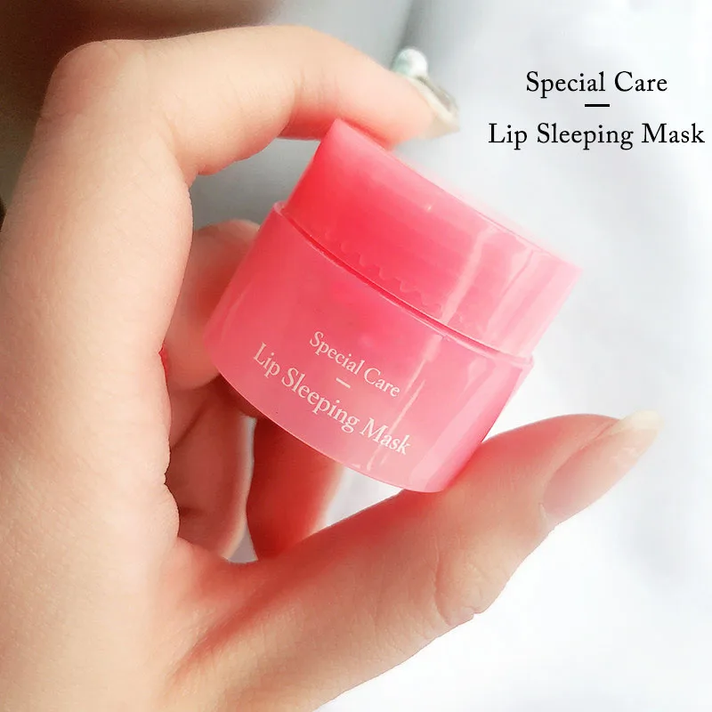 Корейская маска для сна для губ, увлажняющий бальзам для губ для ночного сна, розовый отбеливающий питательный крем для ухода за губами, 3г