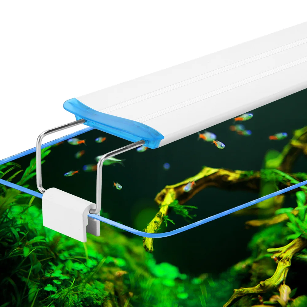 

Ultra-thin LED Aquarium Lights Blue White Light Water Plants Landscaping Ecological Lights Wave Shell Frame Lamp US EU Plug