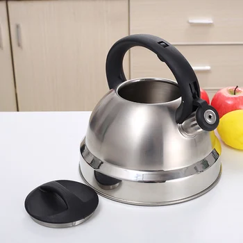 

3L Stainless Steel Anti Scald Whistling Tea Kettle Water Ergonomic Handle Home Large Capacity Stovetop With Push Button Teapot