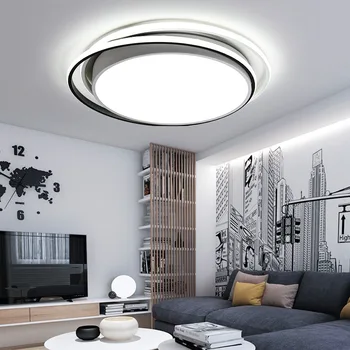 

Modern simple led ceiling lamp creative round bedroom lighting Iron Square restaurant room lighting