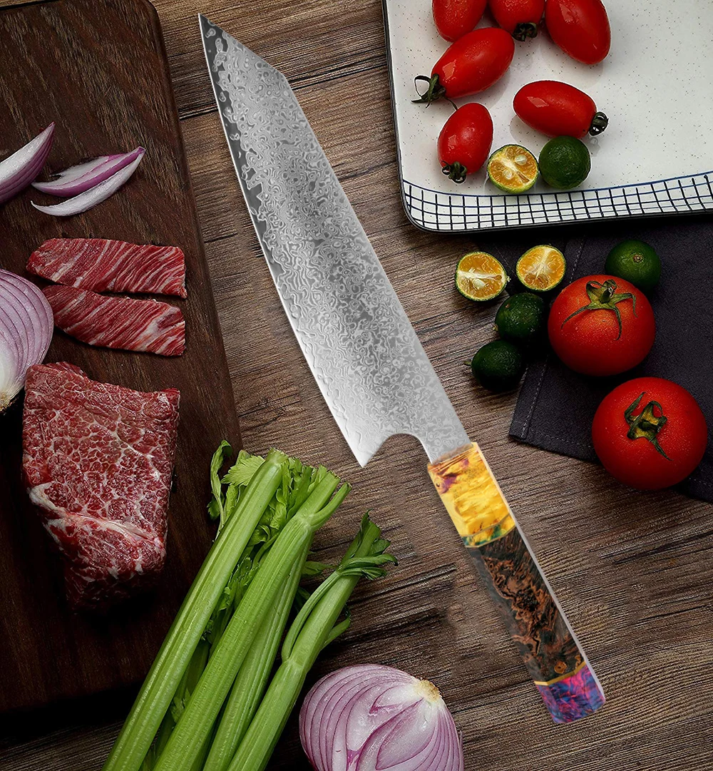 XITUO дамасский поварской нож " дюймовый японский кухонный нож острый Gyuto ломтик Кливер сантоку стабильная ручка из плотной древесины инструмент для приготовления пищи