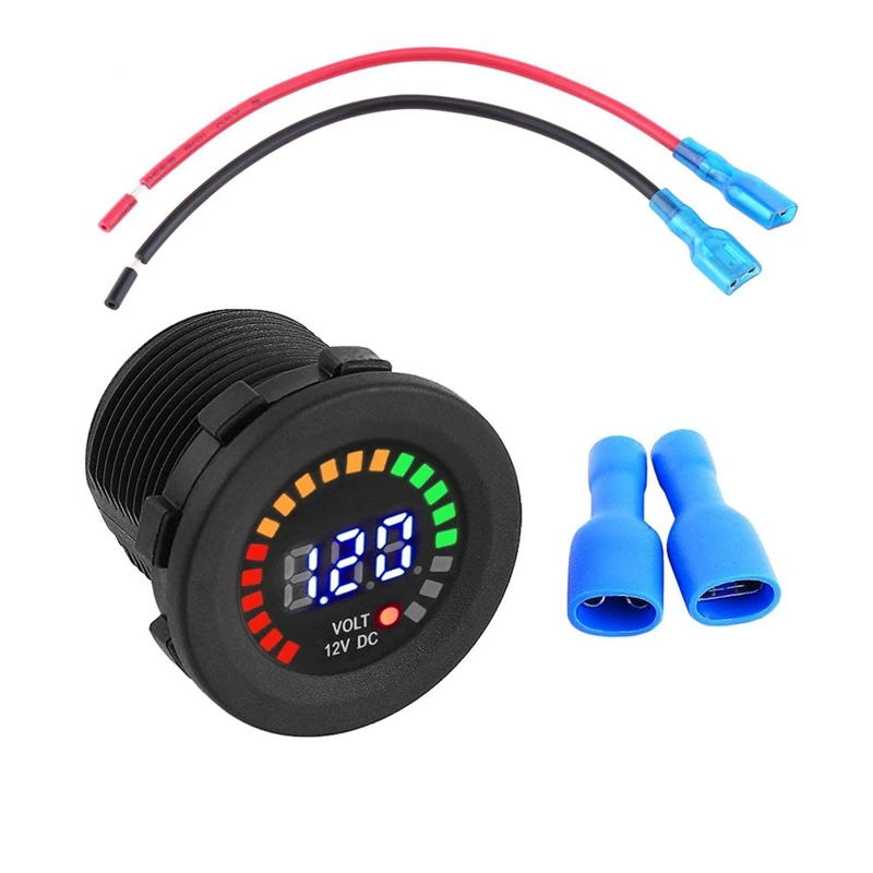 Dc12V 24V цифровой светодиодный цифровой Цвет дисплея вольтметр с экраном автомобиля, мотоцикла, Напряжение тестер