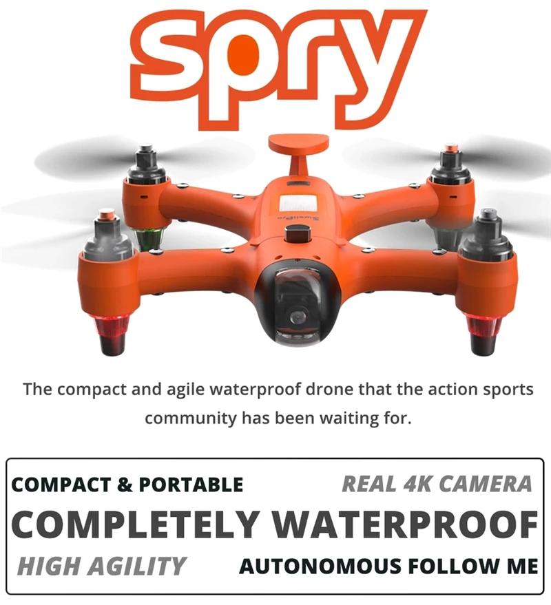 Swellpro Spry Waterproof drone Underwater Drone with 4K Camera portable drone with Remote Controller