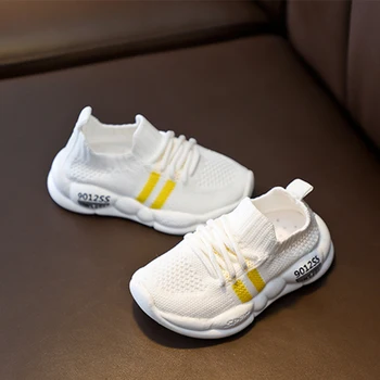 

Autumn Kid shoes for Boys Girls Breathable Anti-Slip Striped Print Socks Shoes Sneakers Soft Children Casual Shoes