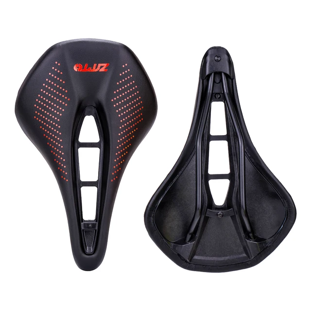 PU Leather Road Bike Saddle - Steel Rail, Hollow Design, Shock Absorbing Comfort Seat For Road & Mountain Bikes
