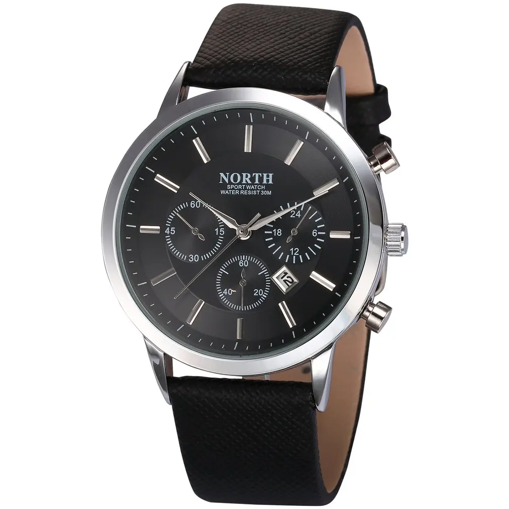 

Business Style Quartz Movement Men Sport Military Watches Synthetic Leather Strap With 6 Decoration Indicators Clearance