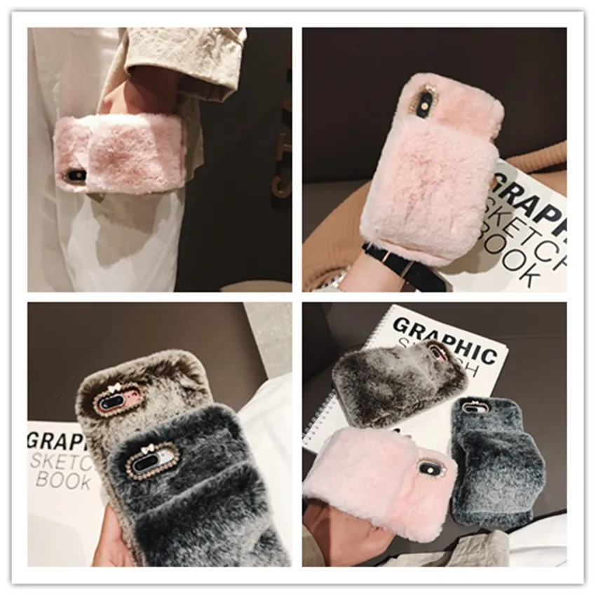 Hand Warm Fur Cases For LG V40 V30 V20 V10 K4 2017 European G6 G5 G4 G3 G2 X Power 2 K10 3 Silicone Covers | Мобильные телефоны и