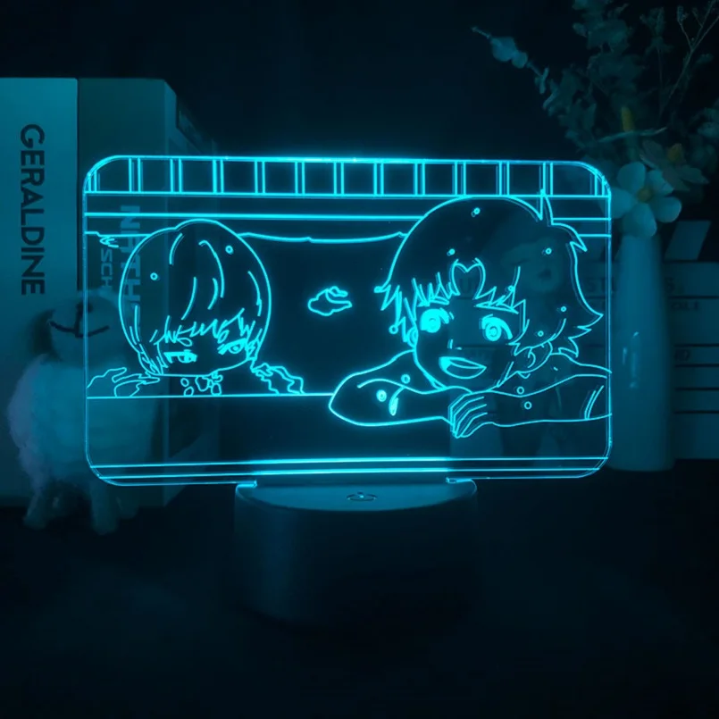 Светодиодный акриловый ночник Devilman Ryo Asuka X Akira Fudo атмосферный декор 3D светильник
