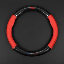 

For Ford Focus 2 3 4 Fiesta Mondeo Fusion Kuga Car Steering Wheel Cover Skidproof Embossing Leather Car-styling Accessories