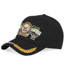 Черные шапки Америка темно-синий логотип Вышивка Повседневная бейсболка хлопок спортивные пшеницы шипы краев Snapback модные подарки