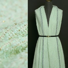 140 см шириной 500 г/м Вес мягкий зеленый трикотажный хлопок полиэстер вискозная ткань для осенне-зимнего платья пальто куртка DE1116