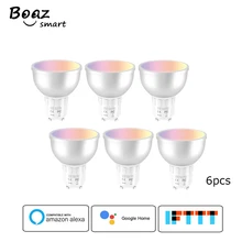 Boaz-EC GU10 Smart wifi Spotlight bulb Dimmable RGBW Color changing APP Remote Control Voice Control by Alexa Google Home 6 pcs