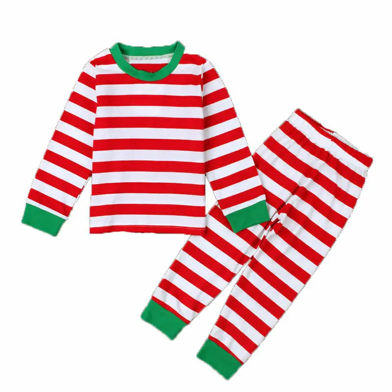Рождественские пижамы для всей семьи из 2 предметов пижамные комплекты хлопковая одежда для сна для папы, мамы и детей одежда для сна в красно-зеленую полоску, в Великобритании - Цвет: Kid 6T