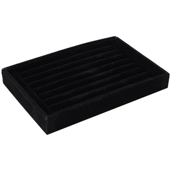 

Velvet Ring Box Jewelry Box Earrings Ring Jewelry Box Tray Box (Black)