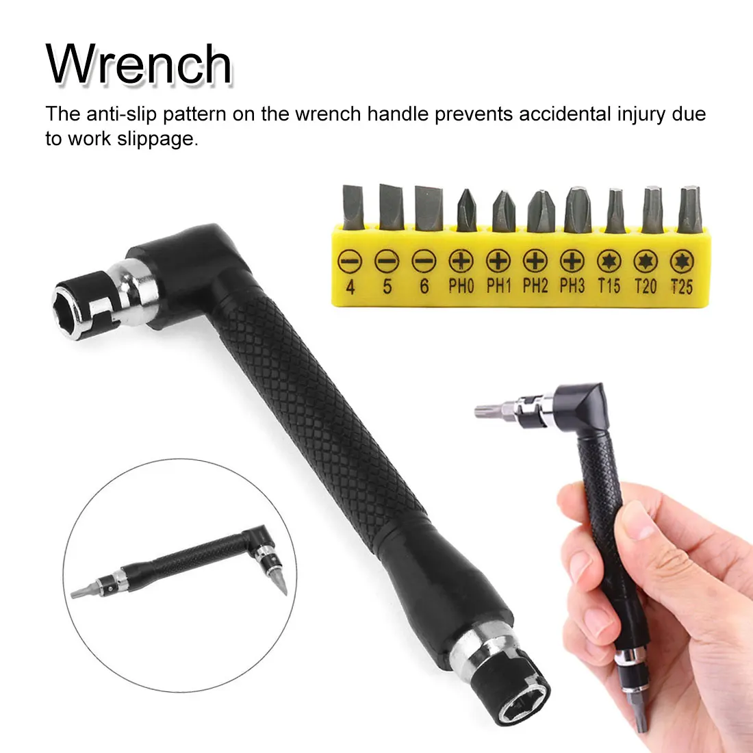 

L Shape Double Head Tube Wrench Hexagon Wrench Suitable for Screwdriver Tips Routine Utility Tool Wrench Set Ratchets