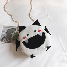 Холщовая Сумка женская Новая Стильная Милая забавная сумка через плечо INS уродливая Мужская цепь через плечо знаменитостей маленькая черная сумка