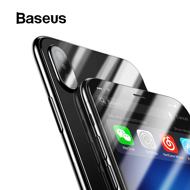  Baseus Front Glas + Zurück Gehärtetem Glas Für iPhone Xs Xs Max XR 2018 Schutz Glas Screen Protecto