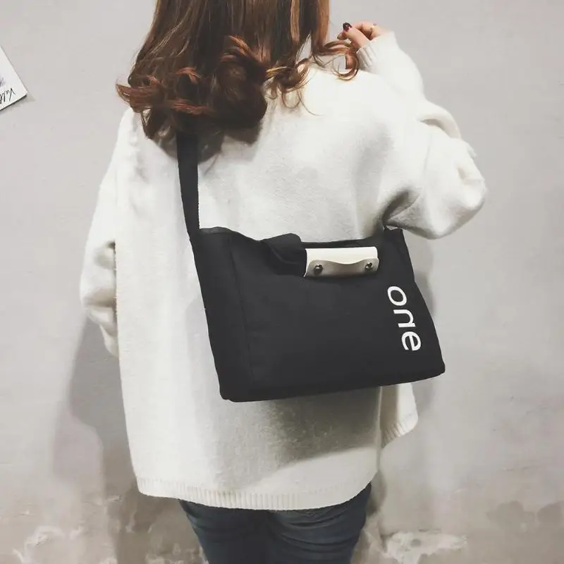 

Canvas Casual Messenger Bags Women Fashion Large Capacity Shoulder Crossbody Handbag Letters Shopping Totes