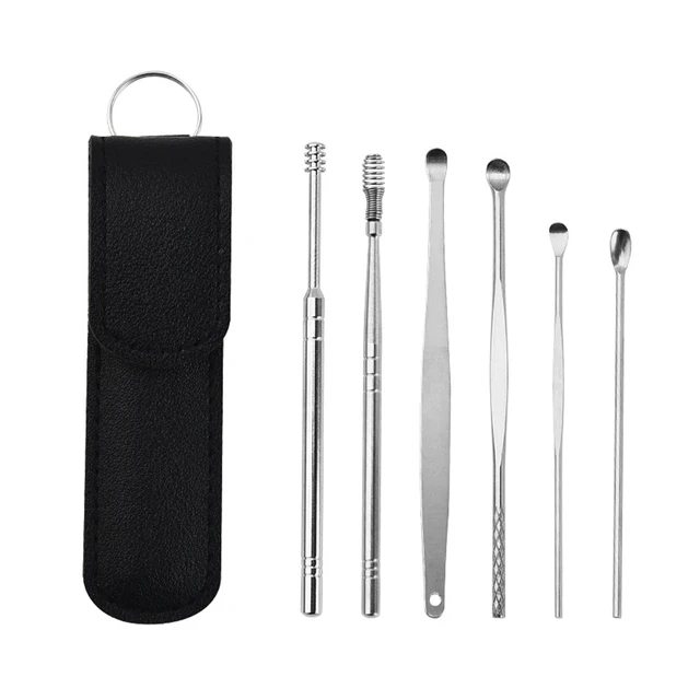 6PCS Ear Cleaner Wax Removal Tool Earpick Sticks Earwax Remover Curette Ear Pick Cleaning Ear Cleanser Spoon Health Care Earpick 01
