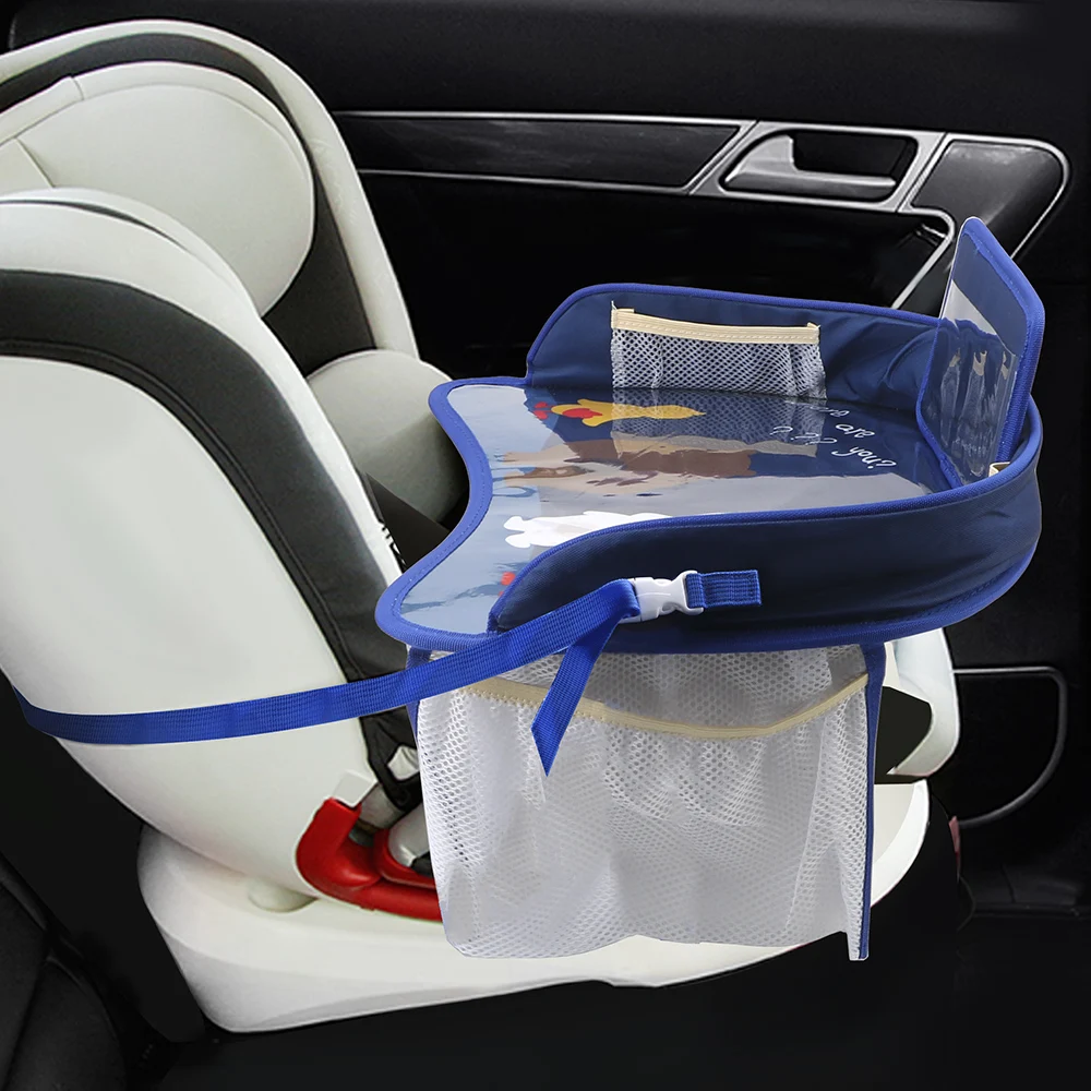 Children's Car Tray Table with Cartoon Design - Waterproof Oxford Cloth, Universal Fit