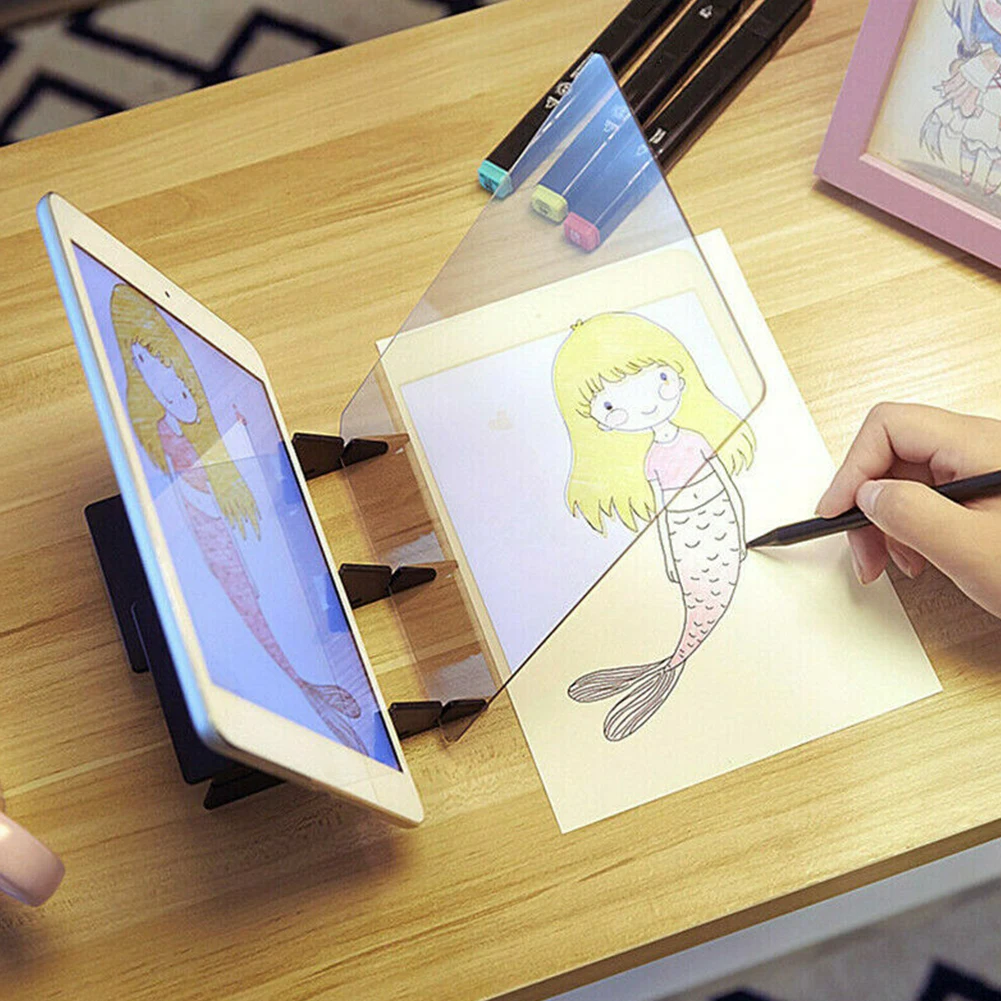 Регулируемая художественная настольная доска для рисования эскиз зеркало с кронштейном для рисования проектор оптическая игрушка DIY стол для детей и взрослых