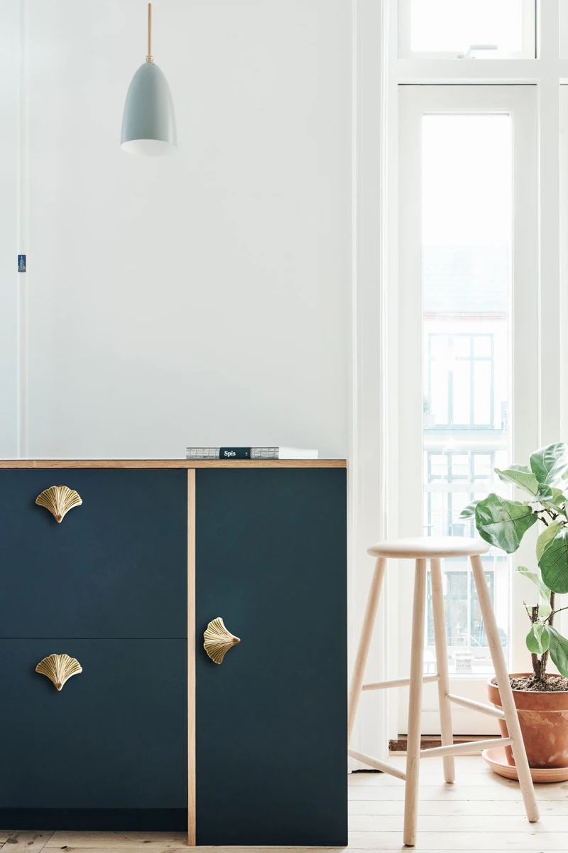 maple ginkgo forma latão ouro móveis alças puxadores de porta alças para armário cozinha gaveta puxa