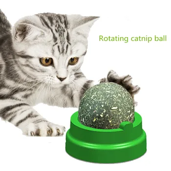 

Cat Toys Pet Edible Rotating Catnip Ball Toy Safety Healthy Cat Mint Cats Home Running Game Toy Clean Teeth Protect The Stomach