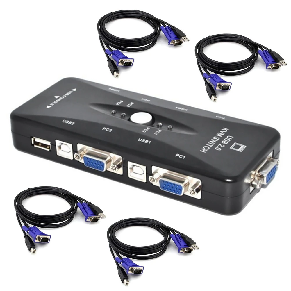 LIANQI Vga Splitter 2 Porte Switch Divider 2 Vga Uscite Video Switch Adapter Converter Box per PC Monitor Accessori Nero