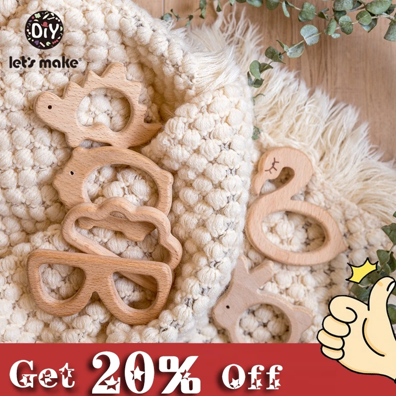 Let's Make Teething Ring Personal Toy 20pc Bunny Rabbit Baby Teether Waldorf Toy Wooden Teether Engraved Eco Friendly Charms