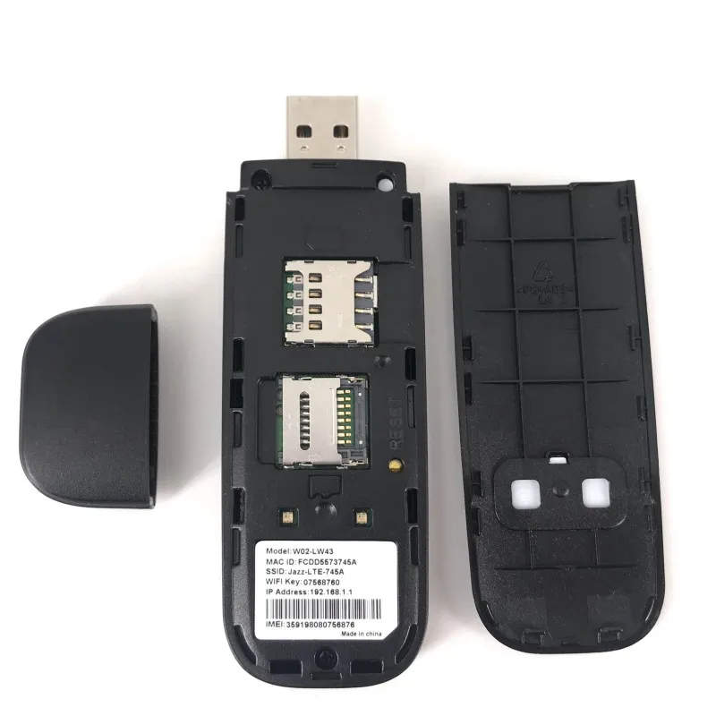  Unlocked Jazz W02-LW43 4G USB Modem 150Mbps USB dongle 4G 900MHZ/1800MHZ/2100MHZ with SIM card slot