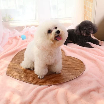 

Summer Pet Dog Cat Cooling Rattan Mat Bed Cool Sleeping Mat Puppy Cushion Kennel Nest Blanket Pad - Avoid Overheating