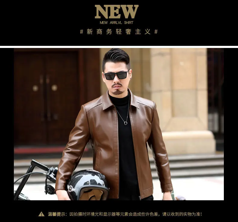 M-4xl бренда из искусственной кожи Куртки мужские Осень Зима повседневные мужские куртки Однотонная одежда эластичная верхняя одежда для мотоциклистов