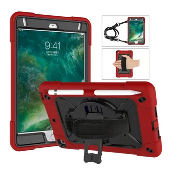 

Case For Apple iPad mini4/5 Shockproof Tablet Soft Silicone Case With Strap Stand Smart Cover For ipad 10.2 Case Cover Stand