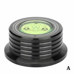 Universal Vinyl Record Turntable Stabilizer Clamp - Aluminum LP Recording Weight with Level Indicator (60Hz) (A)