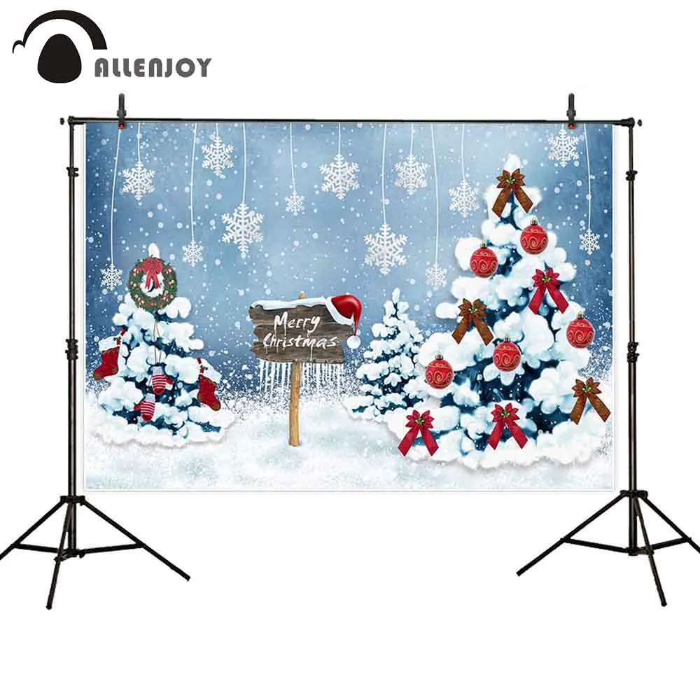 

Allenjoy photophone backgrounds Christmas tree snowflake winter wonderland children backdrop for photos photobooth photocall