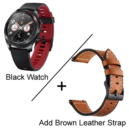Black add strap Huawei Honor Watch Magic SmartWatch gps 5ATM водонепроницаемый трекер сердечного ритма трекер сна 7 дней напоминание о сообщениях - Цвет: Black add strap