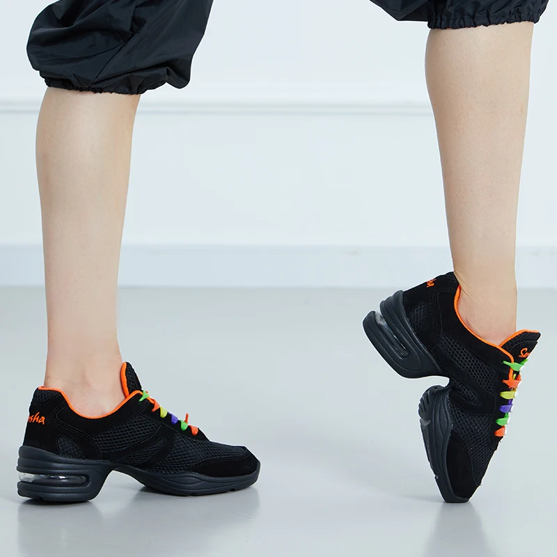 Sansha Summer Breathable Mesh Sneaker Hip Hop Salsa Dance New Colorful Silicone Buckles Sport Shoes H131M 4