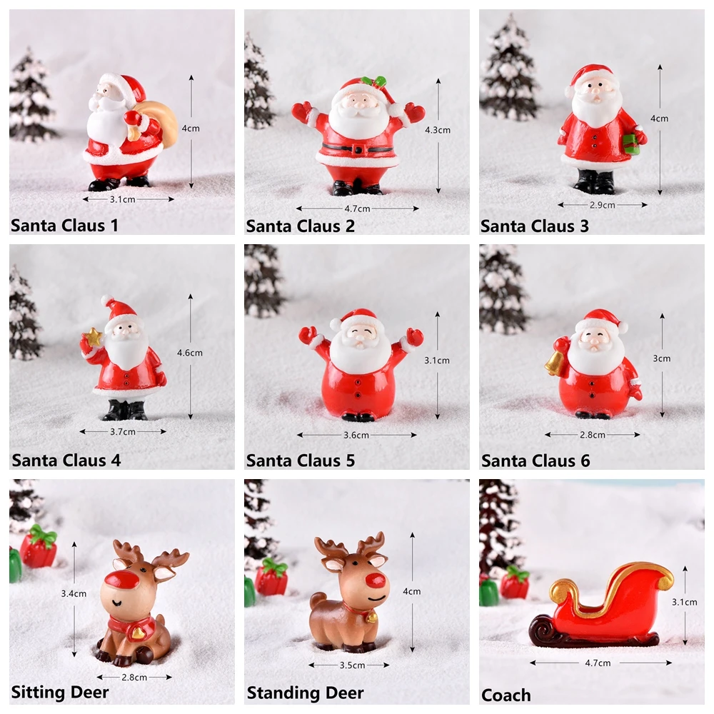 Рождественский орнамент подарок микро бонсай для пейзажа сказочное украшение для дома, сада фигурка снеговика Мини Санта Клаус рождественские украшения