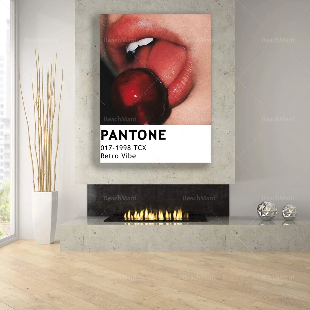 Poster Pantone Retro Vibe, Stampa Retrò, Stampa Pantone Alla Moda, Poster Estetico, Poster Vintage Pantone, Poster Vibe, Poster Rosso