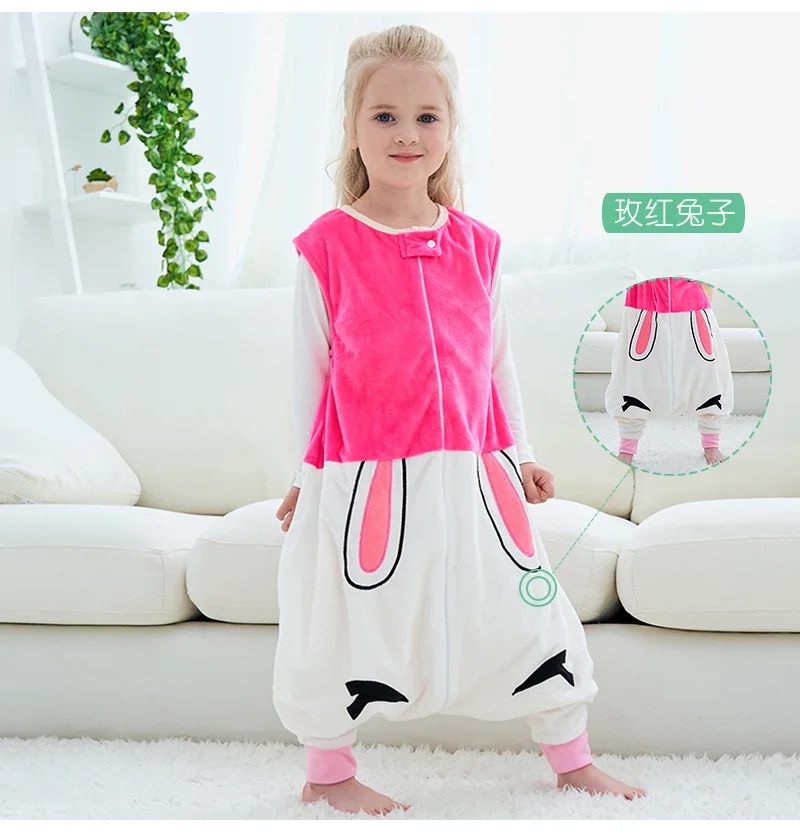 Children Clothes Sleeping Bag Pajamas Jumpsuits Autumn Sleeveless Flannel Outdoor Pajama Baby Girls Boys Sleeping Bag  Sleepwear pajama sets affordable	 Sleepwear & Robes