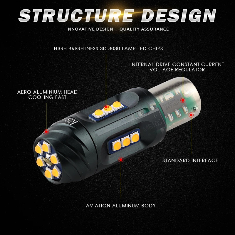 R8 автомобильный нет Hyper Flash Янтарный Желтый Белый W21W T20 1156 PY21W 7440 светодиодный лампы для поворотов Canbus 12V 18SMD 2500 люмен