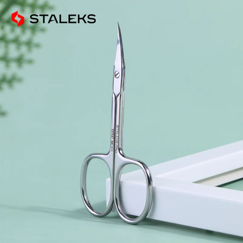 1pc STALEKS Expert 50-2 Stainless Steel Eyebrow Scissors Curve Mouth Exfoliating Hair Removal Trimmer Nail Care Tools 4