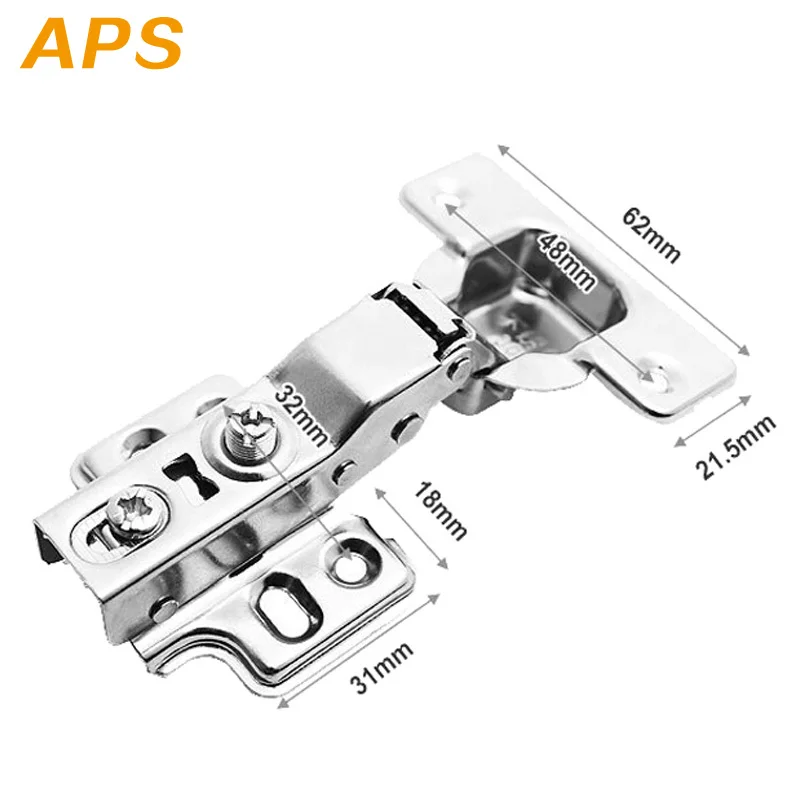 1Pc Cabinet Hinge Stainless Steel Cupboard Door Hinges Wardrobe Damper Closer Kitchen Furniture Full-Overlay Half Overlay Embed